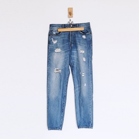 Levi's - Blue Wedgie Icon Straight Jeans In Partner in Crime Wash - Size 26 - Picture 3 of 13